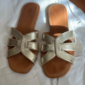UGG Gold and Tan Sandals